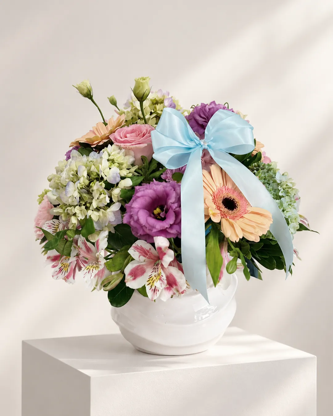 Ramo de Flores Pastel con Florero | Lattice Flores