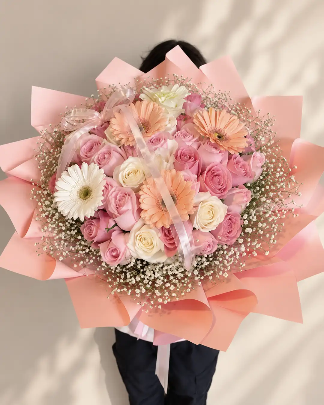 Ramo Rosas y Gerberas Rosé Deluxe | Lattice Flores