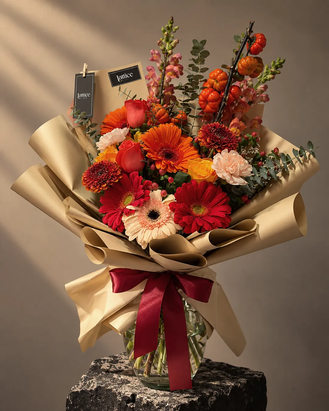 Ramo Otoñal de Gerberas, Rosas y Crisantemos | Lattice Flores
