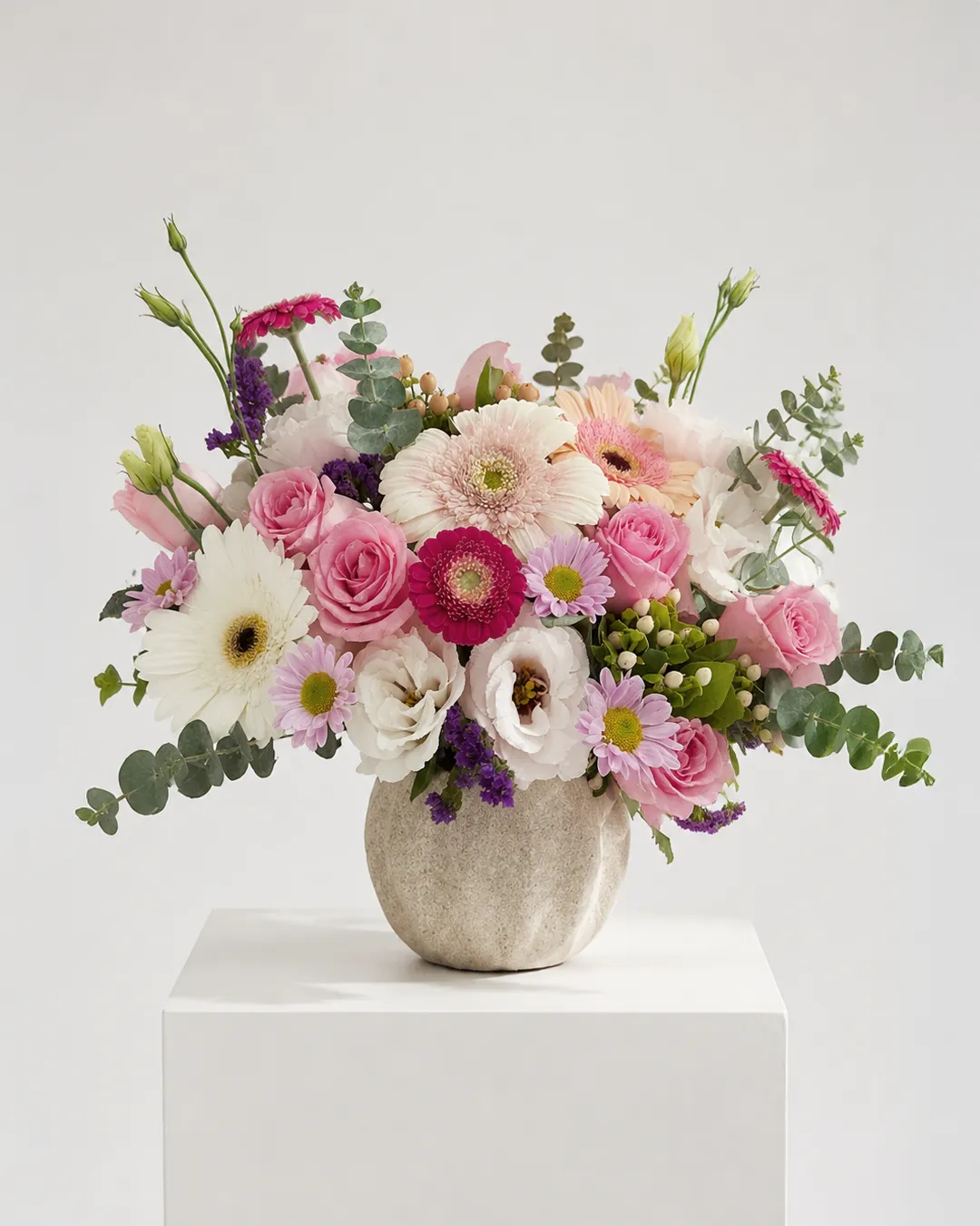Dulce Encanto | Arreglo Floral Rosa y Blanco