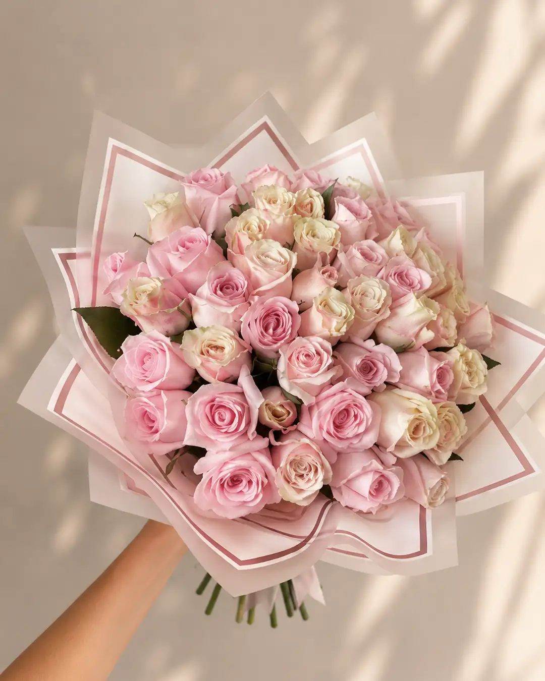 Ramo Premium de Rosas Rosas y Marfil | Lattice Flores