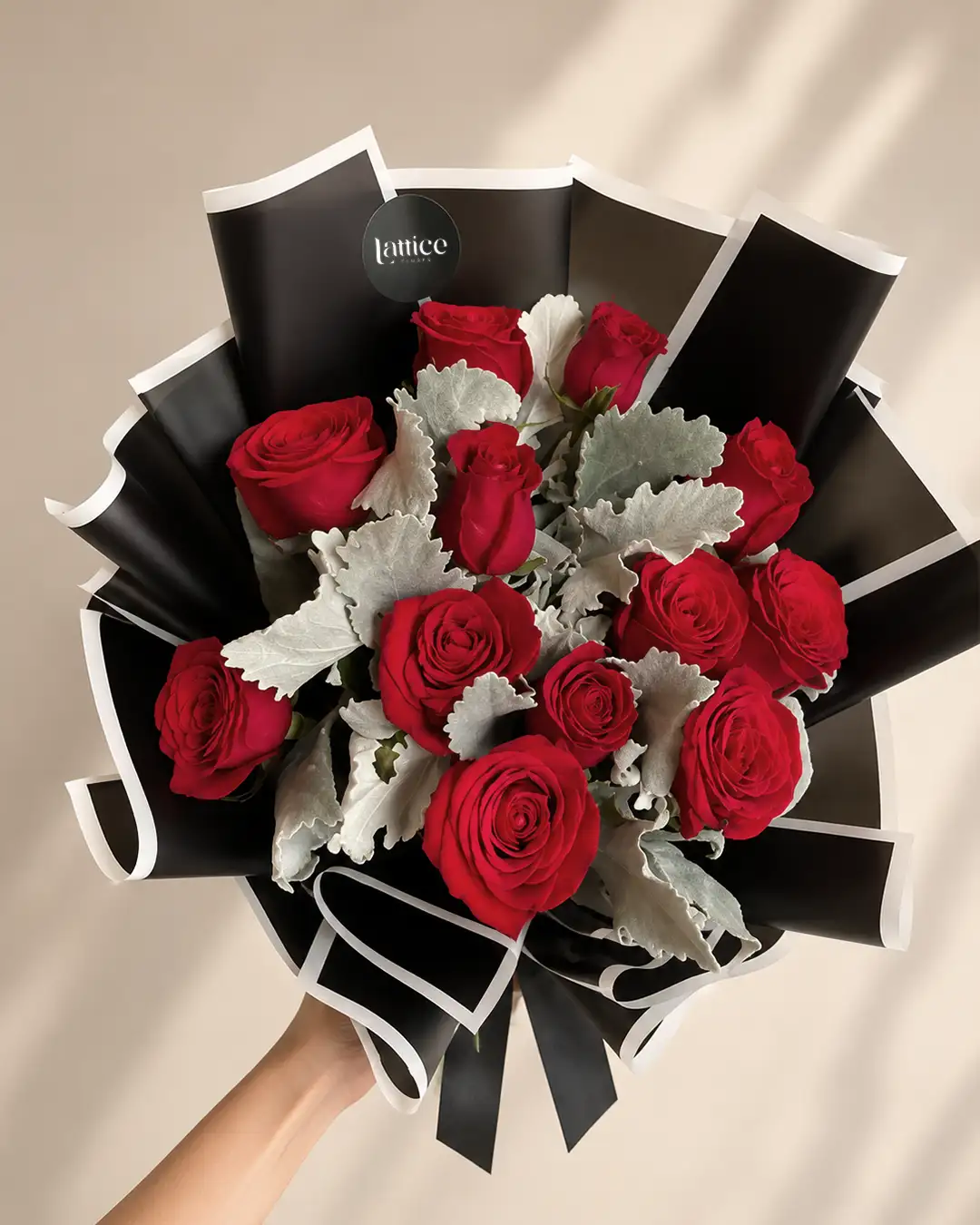 Ramo de 12 Rosas Rojas Elegance | Lattice Flores